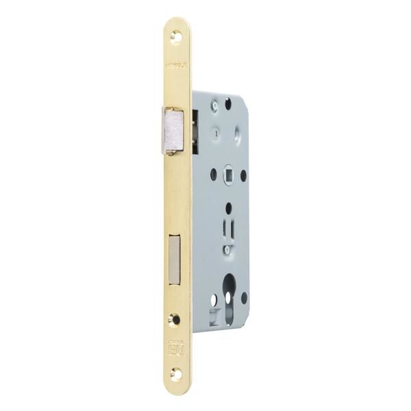 Hafele H55.02 Gömme Kapı Kilidi Barelli Tip Parlak Pirinç 55/20mm Sağ
