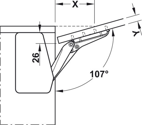 Häfele Free flap 1.7 Kalkar kapak makası set B 200–450 mm ≤7,9 kg Gri 372.91.321