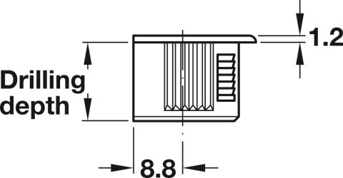 Häfele Bağlantı gövdesi Rafix 20 zamak - 20 mm Karartılmış PZ2 263.11.105