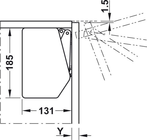 Häfele Free flap 3.15 Kalkar kapak makası set 350–650 mm ≤14,3 kg Gri 372.91.331