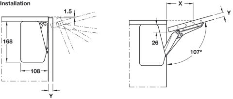 Häfele Free flap 1.7 Kalkar kapak makası set B 200–450 mm ≤7,9 kg Antrasit 372.91.371