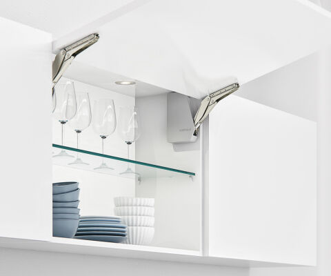 Häfele Free flap 3.15 Kalkar kapak makası set 350–650 mm ≤21,4 kg Antrasit 372.91.382