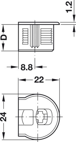 Häfele Bağlantı gövdesi Rafix 20 zamak - 20 mm Nikel kaplama PZ2 263.15.703
