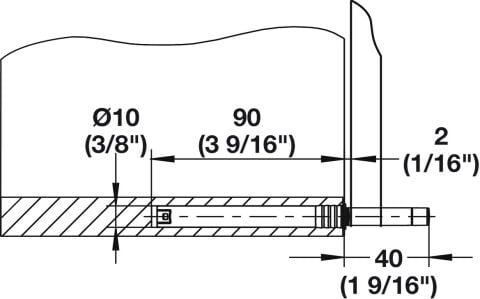 Häfele Basma mandalı matkap deliğine montaj için Tip 3 10 mm Antrasit 372.91.392