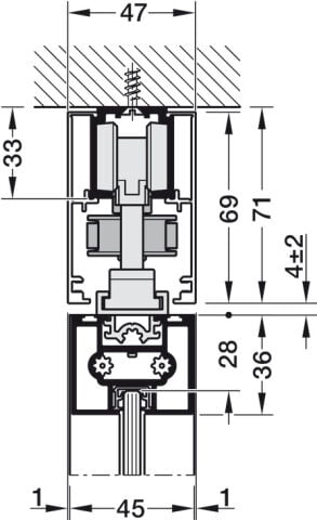 Hafele Slido D-Li11 80C Set Symmetr. - 941.03.041
