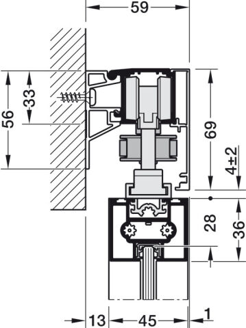 Hafele Slido D-Li11 80C Set Symmetr. - 941.03.041