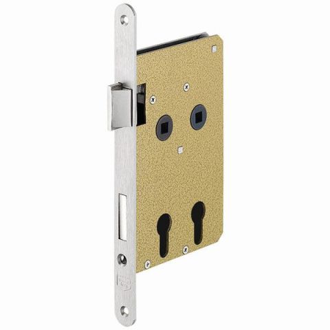 Hafele H80.01 Çift Barelli Kilit Paslanmaz Çelik Mat 40/80/20mm Sol