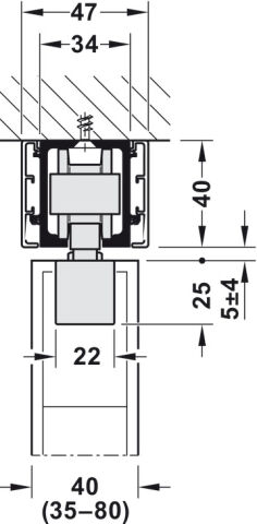 Hafele Fit.set Junior 100/B w.2damper/softstop