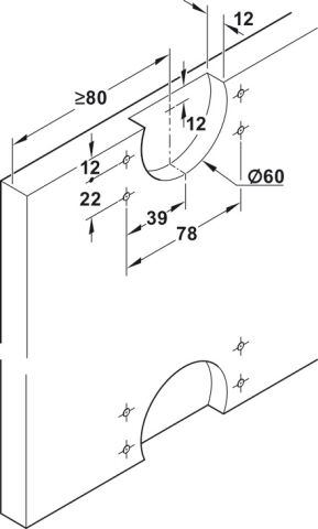 Kayar kapak donanımı, Hafele Slido F-Line18 50A, set