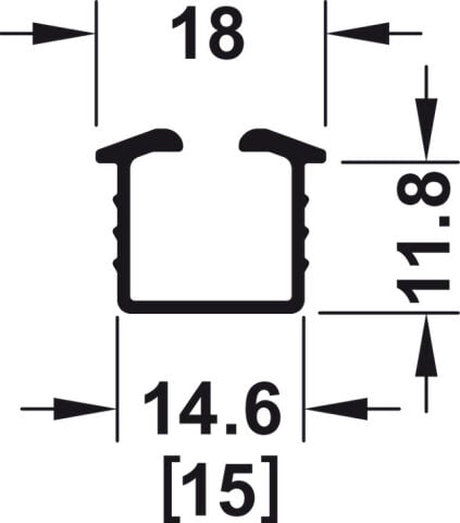 Taşıyıcı ve kılavuz ray, Hafele Slido F-Line18 50A için