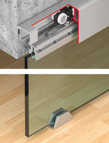 Hafele Kayar kapı donanımı, Slido D-Line11 120L, taşıyıcı