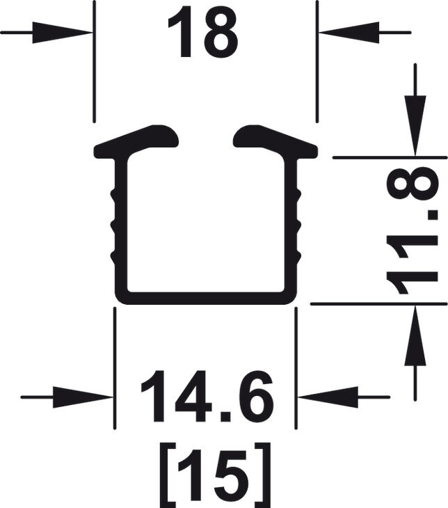 Taşıyıcı ve kılavuz ray, Hafele Slido F-Line18 50A için