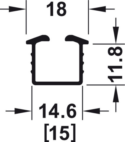 Taşıyıcı ve kılavuz ray, Hafele Slido F-Line18 50A için