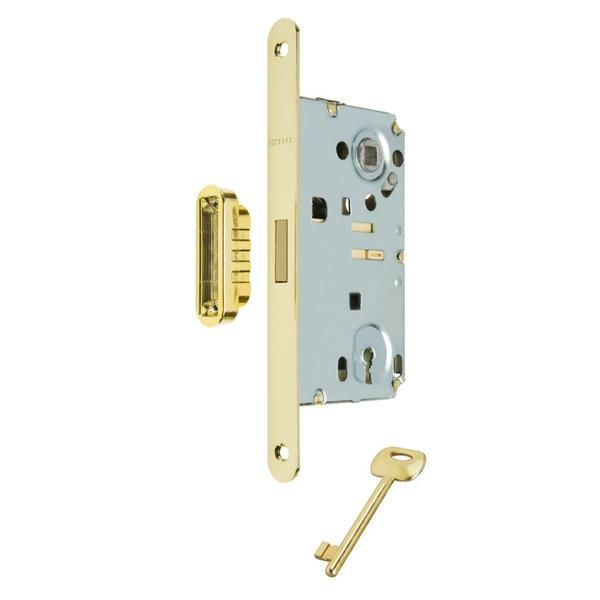 Hafele H50.02 Mıknatıslı Kapı Kilidi Oda Tipi Parlak Pirinç 50/18mm