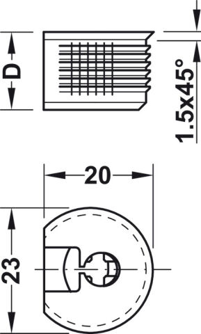 Häfele Bağlantı gövdesi Rafix 20 plastik hemyüz 20 mm RAL 9003 PZ2 263.50.703