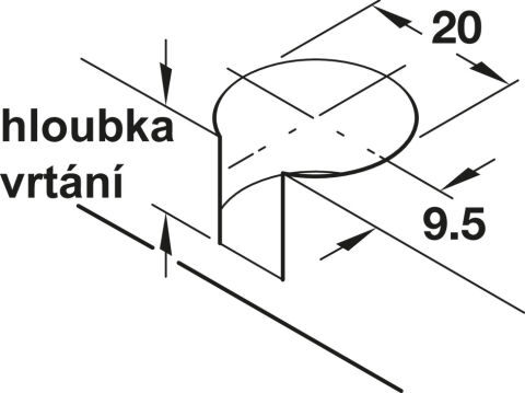 Häfele Rafix 20 Gömme - Üst kapak 24 mm Kahverengi 263.59.130