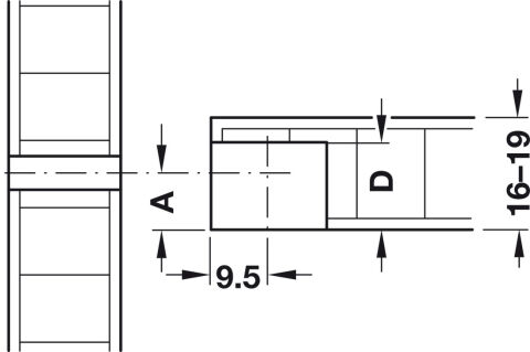 Häfele Rafix 20 Gömme - Üst kapak 24 mm Kahverengi 263.59.130