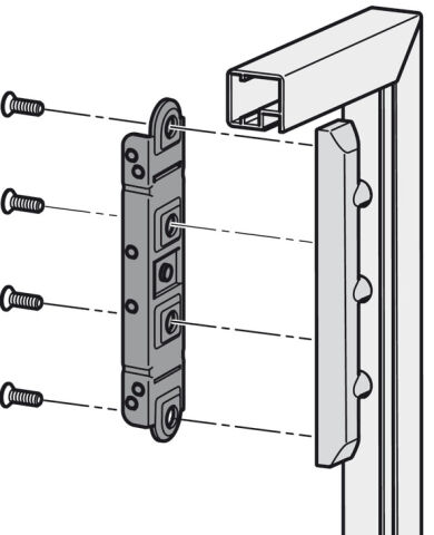 Häfele Adaptör 20 mm alüminyum çerçeveli düşer / kalkar Nikel kaplama 372.91.599