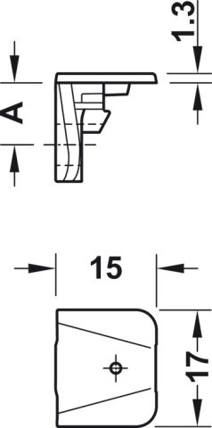 Häfele Destek Tab 15 18 mm ahşap kalınlığı için 15 mm Nikel kaplama 263.70.614