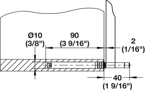 Häfele Basma mandalı matkap deliğine montaj için Tip 1 10 mm Beyaz 372.91.700