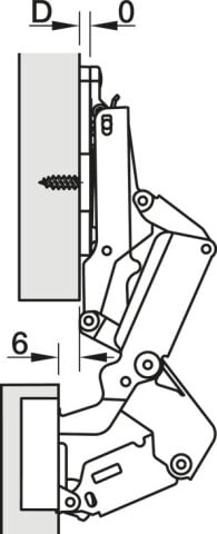 Gizli menteşe, Hafele Metalla 510 A/SM 155°, tam bini