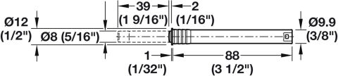 Häfele Basma mandalı matkap deliğine montaj için Tip 2 10 mm Beyaz 372.91.701