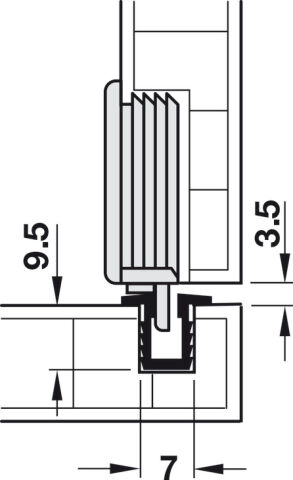 Hafele Kayar mekanizma, Infront, min. 12 mm için