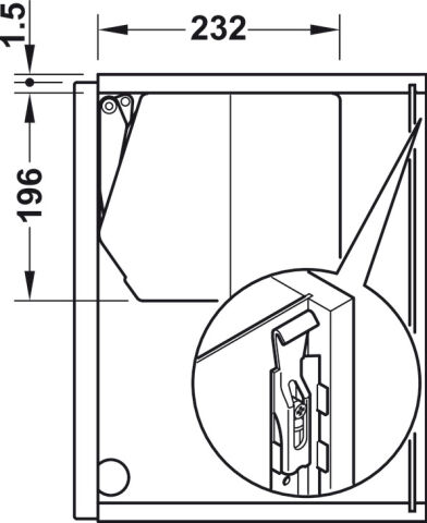 Häfele FREE FLAP 1.7 E Kalkar Kapak Makası Makas Gövdesi C 200–450 mm ≤14,7 kg Gri 24 V 372.91.903