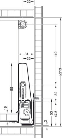 Häfele Matrix Box P Plus Yan Korkuluk Seti yuvarlak Antrasit 553.59.405