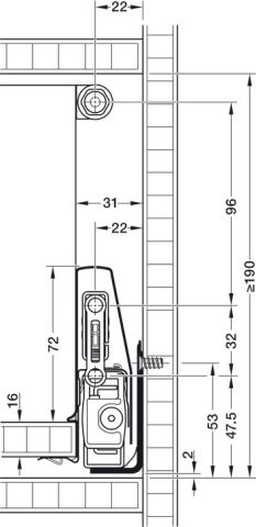 Häfele Matrix Box P Plus Yan Korkuluk Seti yuvarlak Antrasit 553.59.405