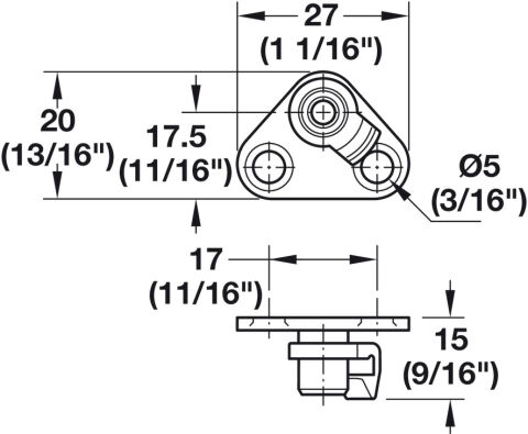 Häfele Vidalı köşebent Maxi Up/Duo standard/forte kalkar Nikel kaplama 373.66.036