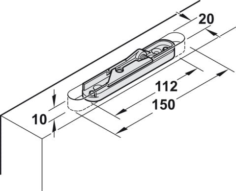 Kayar kapı bağlantı parçası, Hafele Slido D-Line11 160C