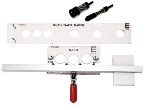 Hafele Delik mastarı, M12, Rafix muhafaza ve bağlantı