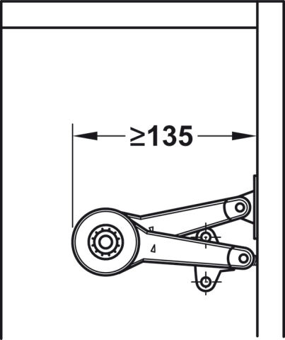 Häfele Free Duo standard Kalkar Kanat/Kalkar Kapak tam 200–500 mm ≤9 kg Beyaz 373.66.272