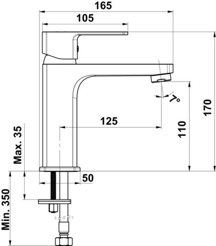 Häfele SOLAR - Lavabo Bataryası Krom renkli Parlak 589.81.050