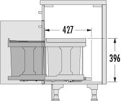 Hafele Çöp Kutuları, 20 litre, Hailo Solo 3635-01