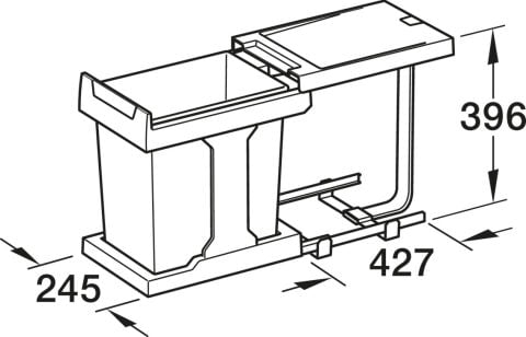 Hafele Çöp Kutuları, 20 litre, Hailo Solo 3635-01