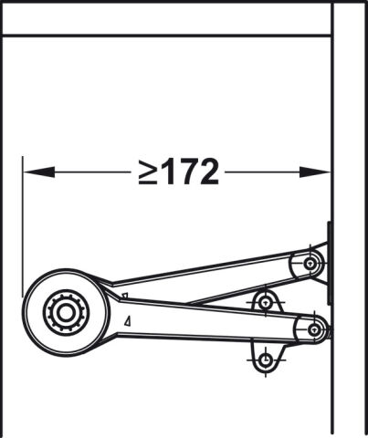 Häfele Free Duo forte Kalkar kapak/kalkar kapak tam set 250–700 mm ≤12 kg Beyaz Euro 373.66.373