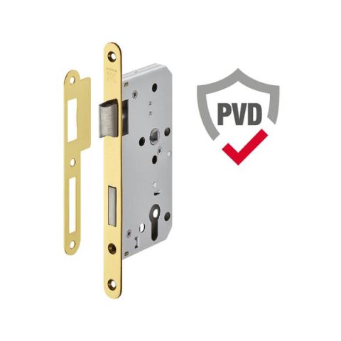 Hafele H55.09 Gömme Kapı Kilidi Yangın Dayanımlı Barelli Tip Parlak Pirinç 55/20mm