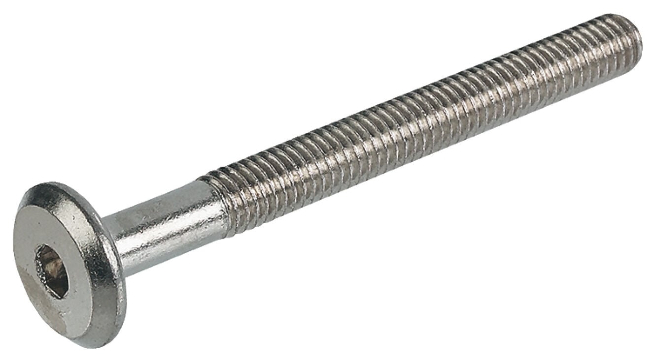 Häfele Çelik Yassı Başlı Vida SW4 Allen Anahtarlı Montaj M6x90 mm 15 mm Nikel kaplama 264.71.790