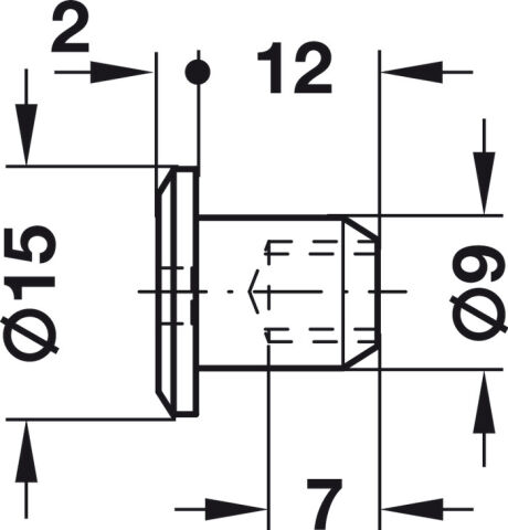 Häfele Kovan somunu Düz başlı M6 iç dişli SW4 altıgen 15 mm 12 mm Nikel kaplama 264.75.762