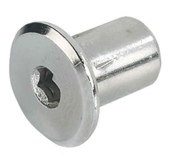 Häfele Kovan somunu Düz başlı M6 iç dişli SW4 altıgen 15 mm 12 mm Nikel kaplama 264.75.762