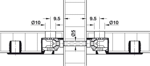 Häfele Dişli kovan M4 iç dişli çelik - 5 mm 15 mm Çinko kaplama 267.00.911