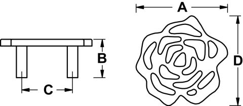 Düğme Kulp, Hafele ROSE, Zamak - 120.70.821