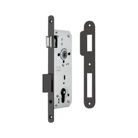 Hafele H40.01 Gömme Kapı Kilidi Barelli Tip Mat Siyah 40/18mm