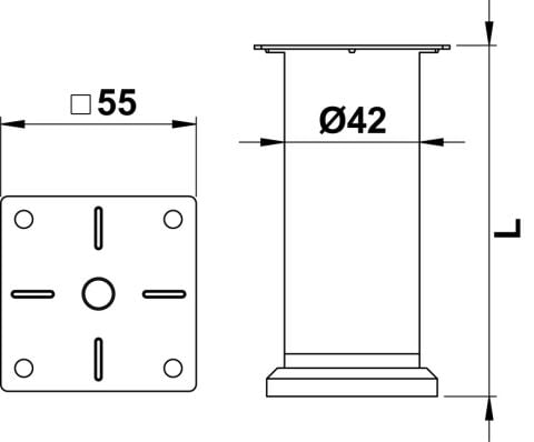 Häfele ALDEN 42 Mobilya Ayağı Çelik - 634.90.253
