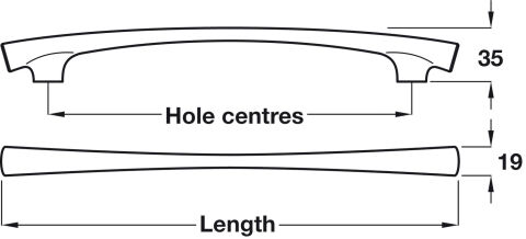 Mobilya kolu, Hafele ARCO, Zamak - 120.70.825