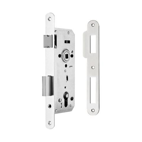 Hafele H45.01 Gömme Kapı Kilidi Barelli Tip Mat Nikel 45/18mm
