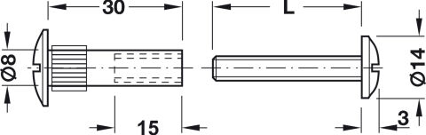 Häfele Bağlantı vidası M6 dişli PZ2 yıldız ve düz M6x40 mm Nikel kaplama 267.05.705