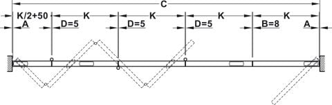 Kayar kapı donanımı, Hafele Slido W-Fold32 100G, set